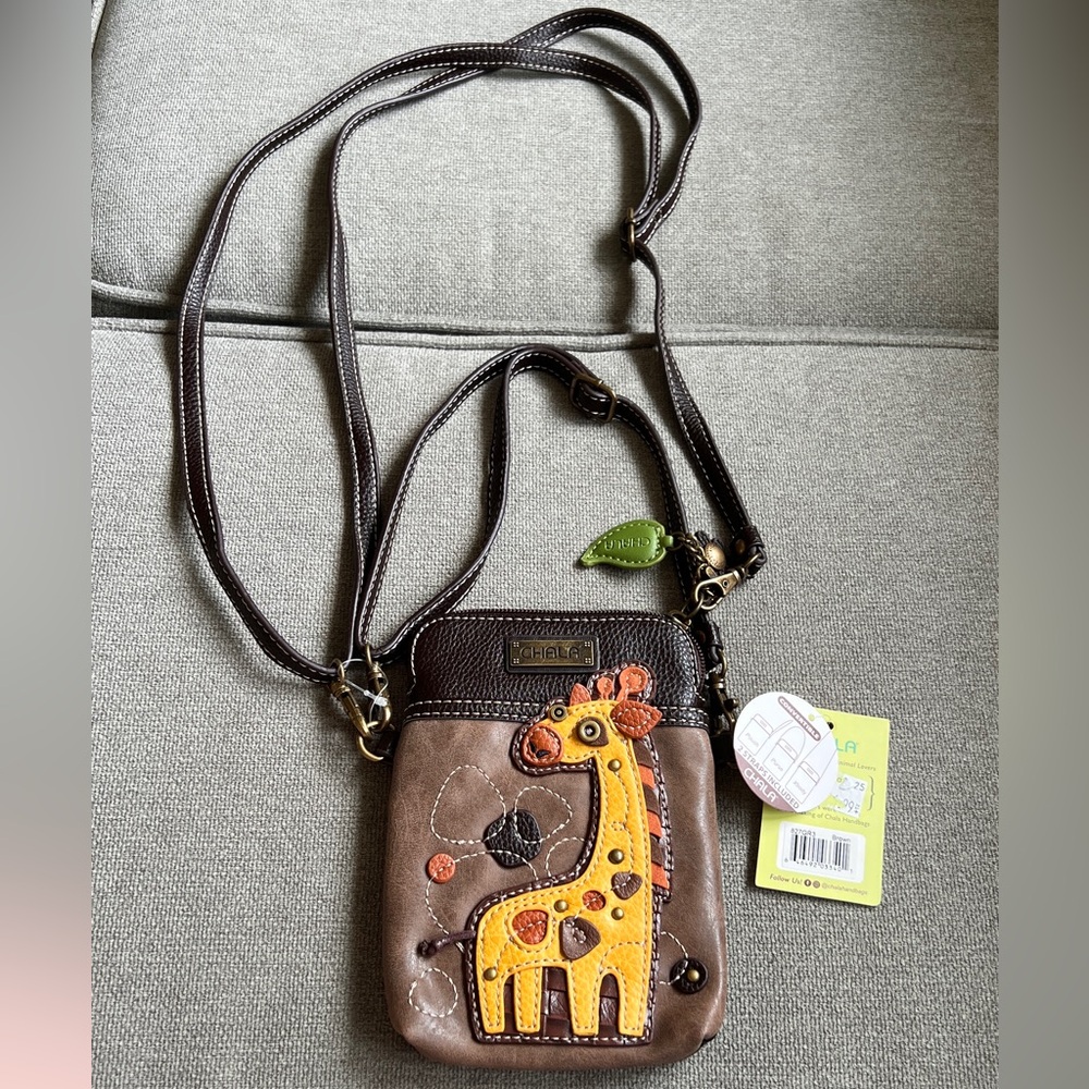 Chala Brown and Yellow Giraffe Crossbody Bag